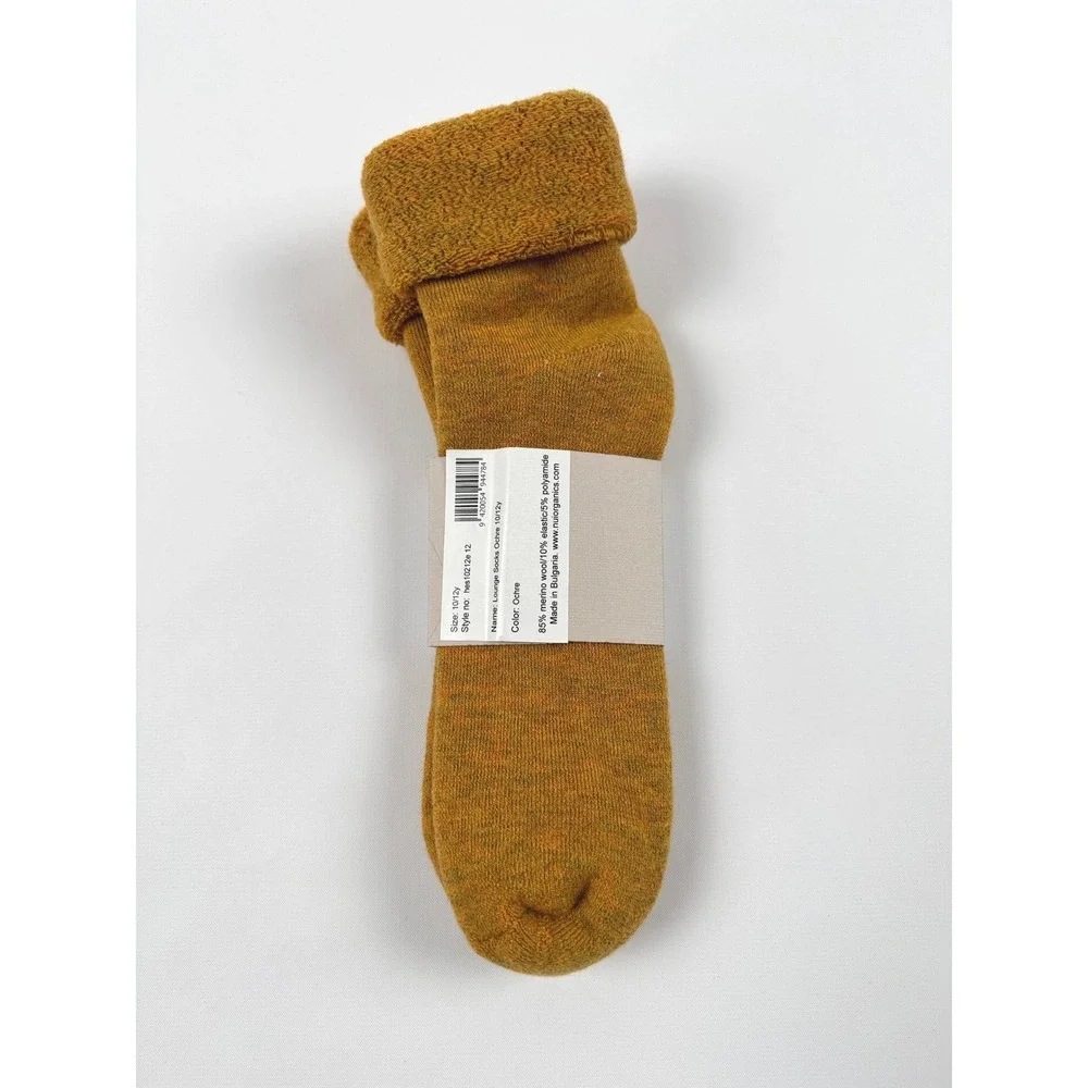 Nui Organics Lounge Socks Ochre 10/12y